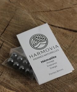 Perles Hematite 8mm, 1 pièce